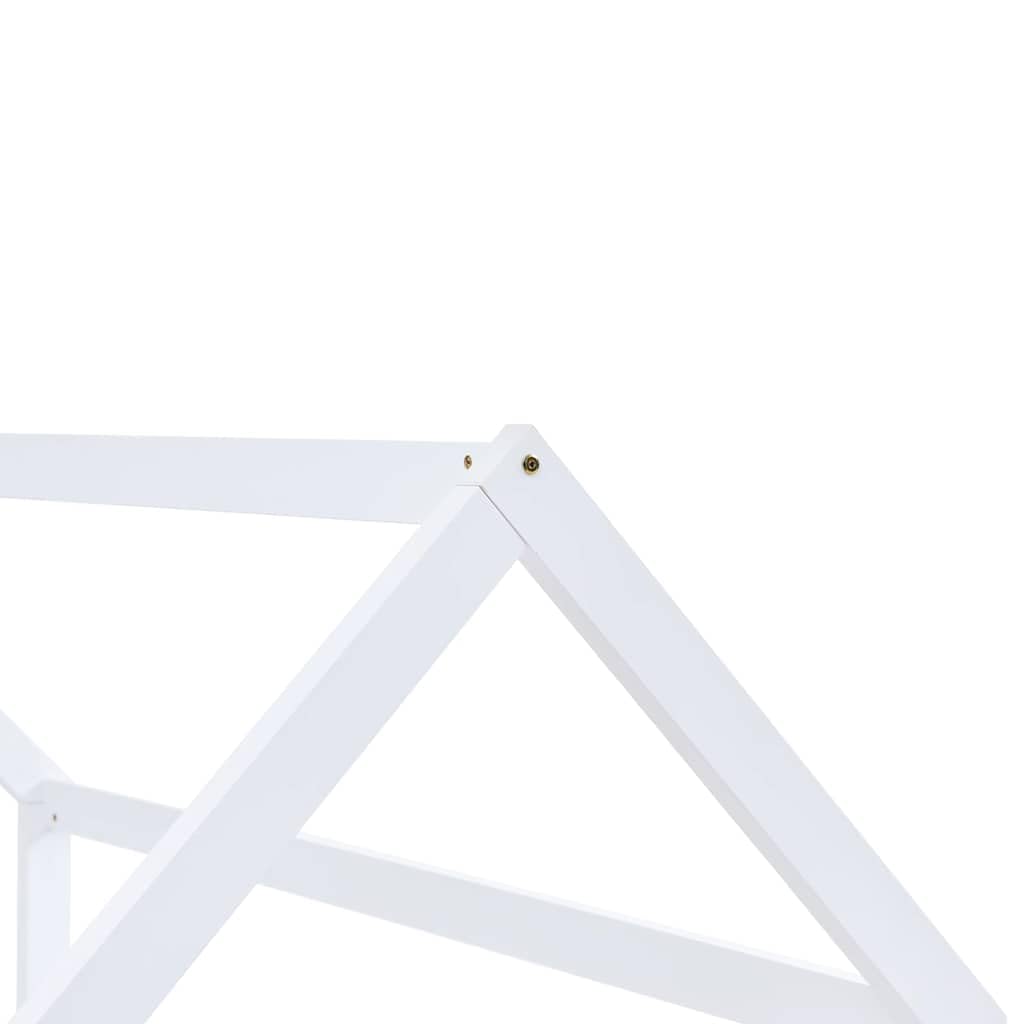 Marco de cama infantil de madera maciza de pino 90 x 200 cm, somier de láminas de madera contrachapada, para colchón de 90 x 200, estilo casa de juegos, para habitación infantil