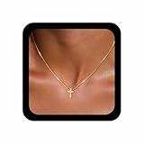 Cybche Vintage Collar De La Cruz Gargantilla Delicada Pequeña Cruz Colgante Collar Religioso Crucifijo Collares Minimalista De Oro Italiano Caja De Cadena Collares De Joyería Para Las Mujeres