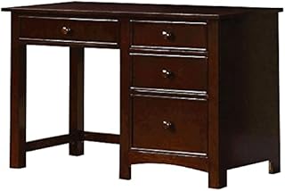 Furniture of America Dimanche Transitional Solid Wood Kids Desk in Dark Walnut
