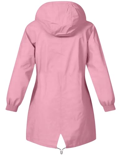 Regenjacke Damen Wasserdicht Jacke Regenmantel Leichte Regenjacken Faltbar Dünne Windbreaker Wanderjacke Blouson Jacken Outdoorjacke Übergangsjacke mit Kapuze Softshelljacke Regenponcho Regen Mäntel