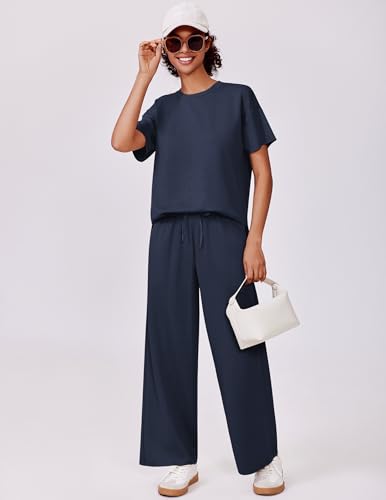 image for PINSPARK Track Suits for Women Lightweight Short Sleeve Travel Outfits