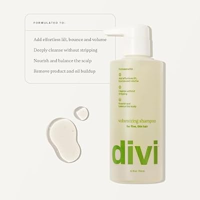 Divi Volumizing Shampoo for Women and Men - Lightweight Volume Shampoo for Fine Hair - Formulated to Cleanse, Nourish and Balance the Scalp