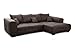 Produktbild Cavadore Ecksofa Mavericco / XXL Eckcouch Inkl. Rückenkissen und Zierkissen / Longchair rechts / Industrial Style / 285 x 69 x 170 (BxHxT) / Mikrofaser Anthrazit