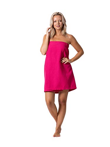 Image of Turkish Linen Women's Waffle Spa Body Wrap with Adjustable Closure