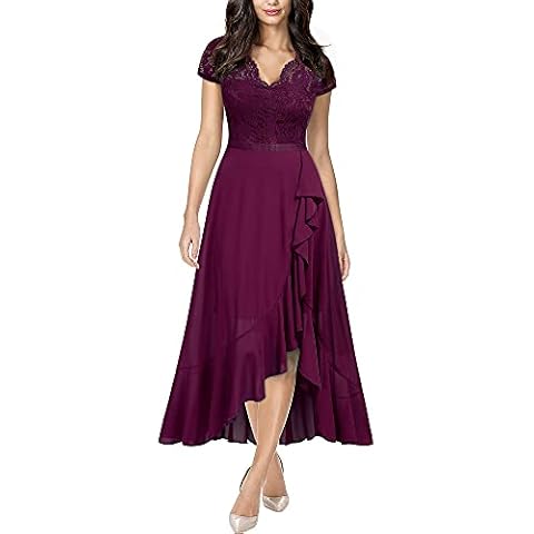 MIUSOL Elegant V-Neck Lace Evening Dress Cover