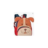 Mochila Infantil Escolar com Estampa de Cachorro Herói, Poliéster, Vermelho e Azul, 41x30x11cm, 13L, Alças Acolchoadas, para Crianças