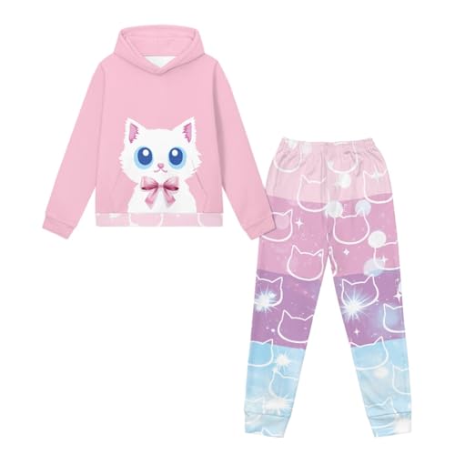 Girls Sweatsuit Set 2 Pcs Long Sleeve Hooded Sweatshirt Jogger Pant 2025 Fall Kids Tracksuit Set with Pocket3