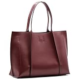 [ANDSHIN] [ アンドシン ] トートバッグ 軽量 A4 大容量 レディース バッグ ファスナー 通勤バッグ A0001 (バーガンディー)