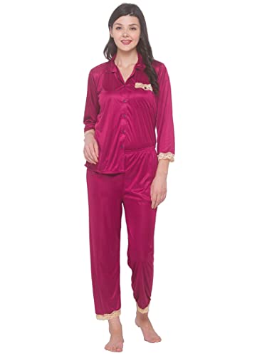 Image of AV2 Women's Satin Solid Pajama Set Pack of 1