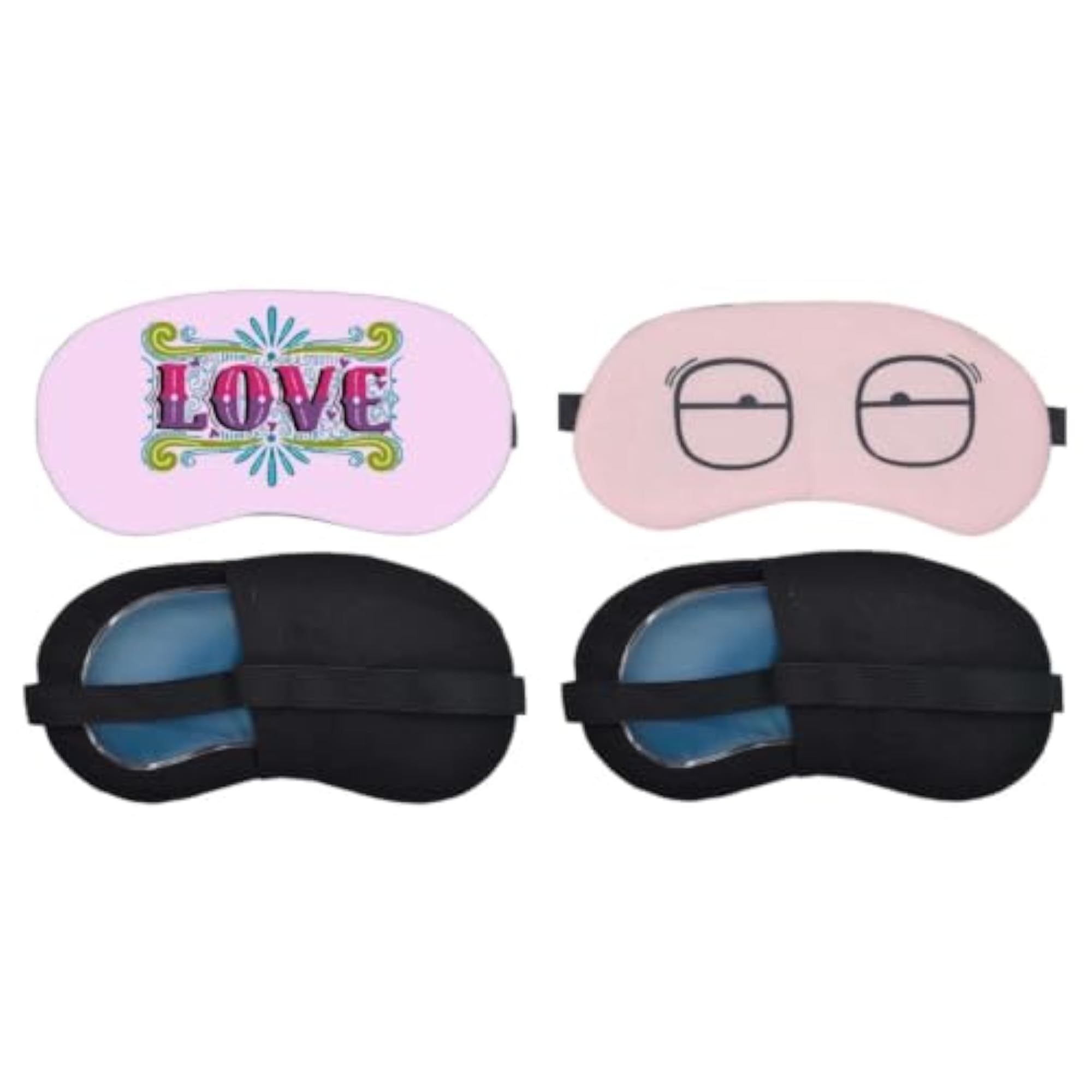 Combo Pack of 2 Soft Fabric Sleeping Eye Masks