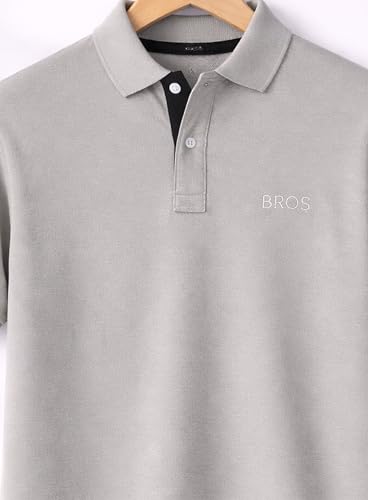 Image of 3BROS Men's Cotton Blend Half Sleeve Regular fit Comfortable Polo Neck T-Shirt (Pack of 1)