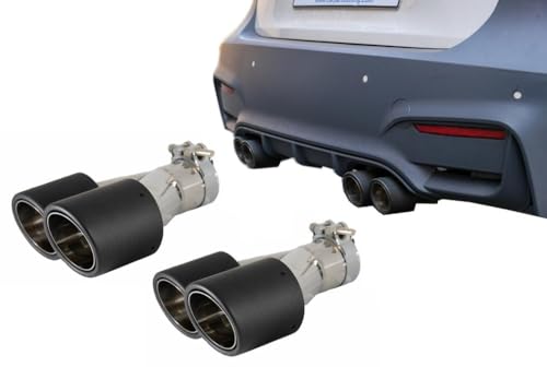 Kitt GJET-024 Double Silencieux Universel en Fibre de Carbone Finition Mate 6 cm