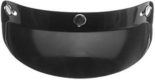 Wooya Universal Schwarz 3 Snap Buttons Visor Schild Objektiv Für Motorrad Open Face Helme 27Cm/10.6 inch