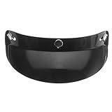 Wooya Universal Schwarz 3 Snap Buttons Visor Schild Objektiv Für Motorrad Open Face Helme 27Cm/10.6 inch