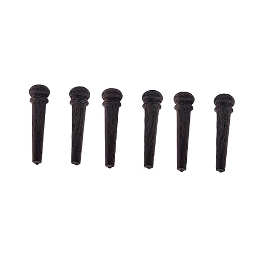 JOINPAYA 6個 ウッド製 ブリッジピン 小貝殻点装飾 アコースティックギター用 エンドピン ギター弦固定パーツ 高耐久性 簡単取り付け