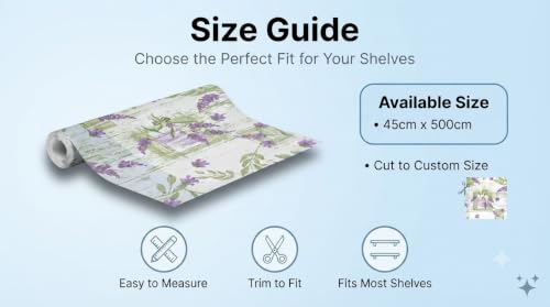 Image of Dribble (45cm X 500cm) Eva Shelf Liner Mat Roll, Non Slip Drawer & Cabinet Liner for Kitchen, Waterproof Oilproof Washable Fridge Mat, Anti Skid Multipurpose Mat (Floral Hormony Purple)