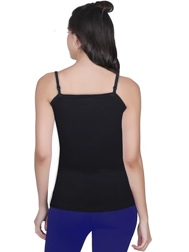 Image of DChica Essentials Padded Camisole Bra for Women, Sleeveless Undershirts Cami Vest with Adjustable Straps, Cotton Camisole Tank Top /Innerwear for Women Solid Pattern