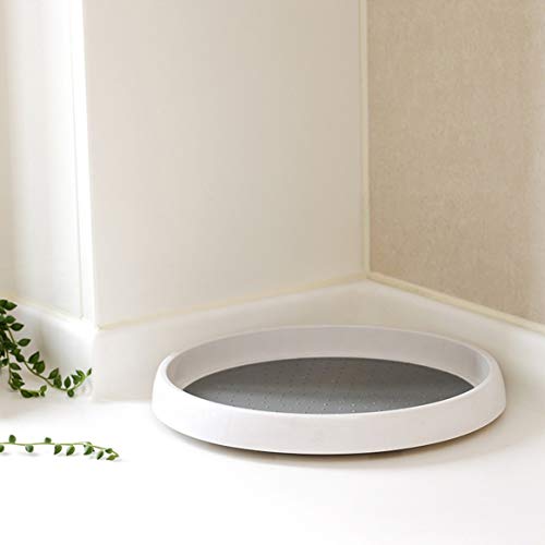 Conjunto de despensa de armário Lazy Susan toca-discos, forro antiderrapante, bandeja de armazenamen