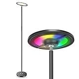 RGB & DIMMBAR: Diese dimmbare RGB Stehleuchte bietet 16 Millionen Farben zur Auswahl. Sie können auch die Helligkeit (1% -100%) und die Farbtemperaturen (2700K-6500K) stufenlos dimmen. Daher kann diese Stehlampe eine helle und einstellbare Beleuchtung für Ihr Arbeitszimmer, Schlafzimmer oder Wohnzimmer bieten. Sie eignet sich auch perfekt als Stilllicht für Kinderzimmer, Stimmungslicht für romantische Atmosphäre, Nachtlampe für Schlafzimmer usw.