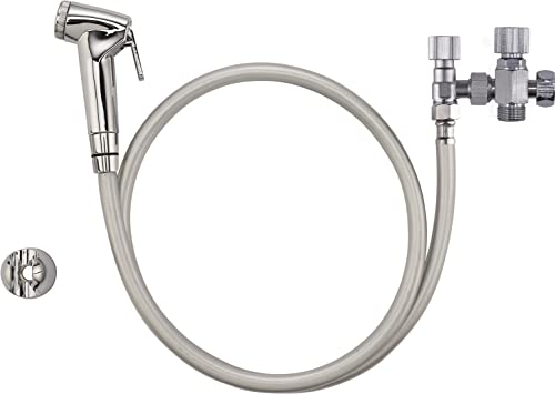 Kit Douchette WC - Pommeau à main Hygiénique, Flexible 1,2 m, robinet 3 voies + robinet d'arrêt douchette - Idéal pour Hygiène Intime et Nettoyage NOYON &...