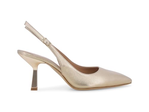 Sandale décolletée Melluso D192 en cuir pailleté nude pour femme
