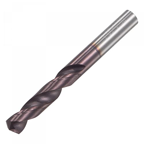 sourcing map Carbide Twist Drill Bits 5.1mm, DIN K45 Tungsten Carbide AlTiSin Coated Jobber Drill Bits Straight Shank Drilling Cutter for Stainless Steel Alloy Steel