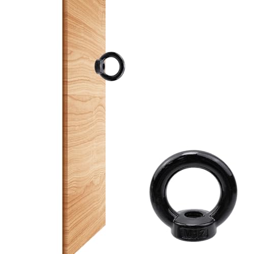 Image of Lifting Eye Nut Stainless Steel 304,1 /2 inch UNC(M12) Heavy Duty Marine Grade, Hardware Ring Shaped Eye Bolt-4PCS (Black)