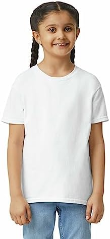 Gildan Youth Ultra Cotton T-Shirt, Style G2000B, 2-Pack, White, Large - 1
