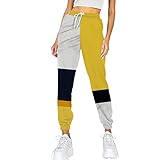 Freizeithose Damen Lang und Leicht Fitnesshose Yogahose Loose Fit Sweat Pants Stoffhose Damenhose Gummibund Laufhose Fußballhose Fitnes Jogger Trainingshose Joggpants Loungewear für Outdoor-Sport