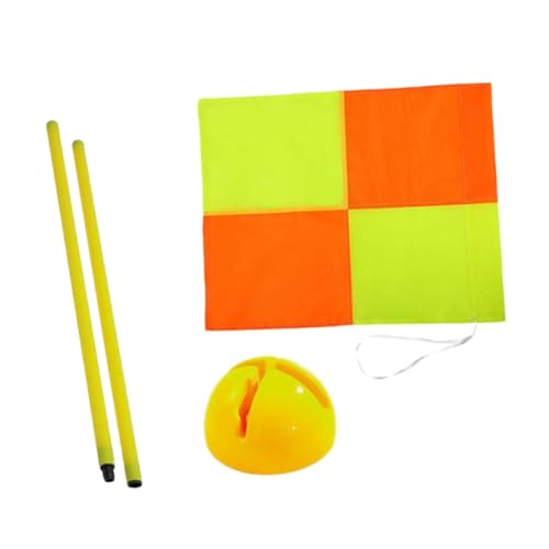 LIXSAZSE Fußball Eckfahnen, zuverlässige Fahnen für Spiele in leuchtenden Farben, Trainingsausrüstung für Sportspiele, 1 m langer Pfahl, gelber Sockel, 37 x 47.5 cm