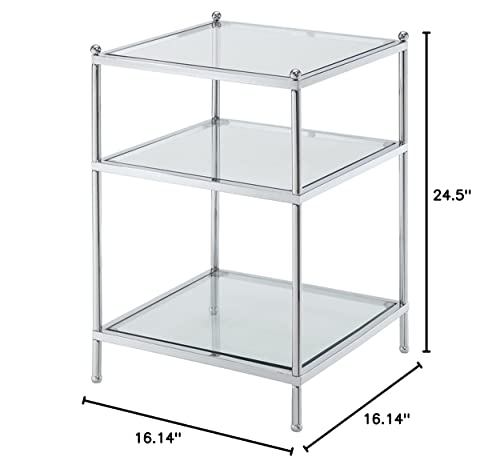 Convenience Concepts Royal Crest End Table, Chrome / Glass #TOP2