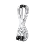 CableMod C-Series Pro ModMesh Sleeved 12VHPWR 90° StealthSense PCI-e Cable for Corsair - Variant B (White, 16-pin to Dual 8-pin, 60cm)