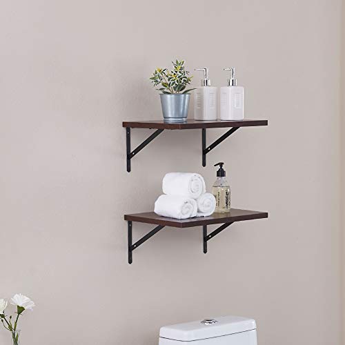 image for Superjare Wall Mounted Floating Shelves, Set of 2, Wide Display Ledges