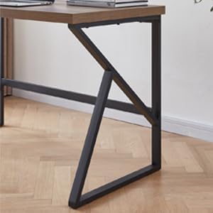 Explotat view diagram showing all desk components: desktop, two leg frames, and two support bars with numbered labels.