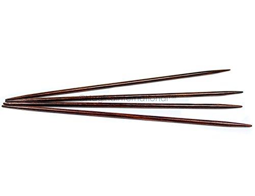 Image of Double Point Rosewood Crafted Premium Knitting Needles | Yarn Storage & Crocheting Accessories | Nagina International (Rosewood, 4mm)