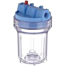IPW Industries Inc. -Compatible for PentekTM 158110 - Standard 5" Filter Housing with 3/8" NPT #5 Under Sink Clear Water Filter Housing with Pressure Relief Button