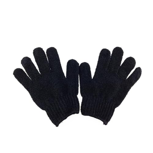 PartyKindom Black Bath Exfoliating Gloves for Body Shower Durable Fits for Cleaning and Scrubbing Stimulates Smooth Skin