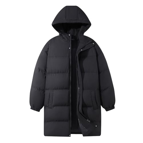 Chaqueta gruesa con bloqueo de color para hombre abrigos largos de invierno