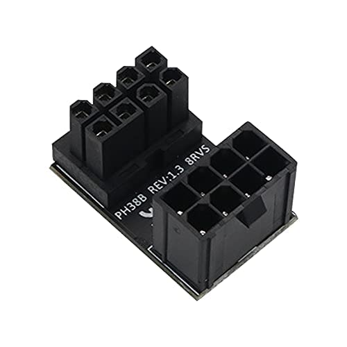 WLGQ ATX Female to Male 8pin RVS 180 Degree Angled Adapter for Desktops Graphics Card, 8 Pin RVS