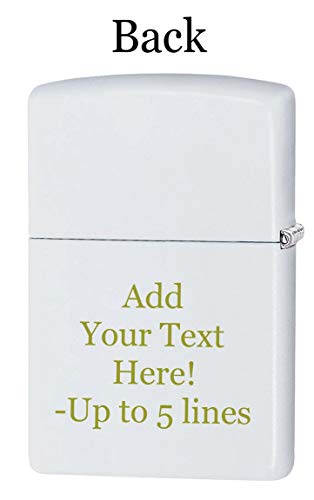 Encendedor Zippo con diseño personalizado blanco mate miniatura 2