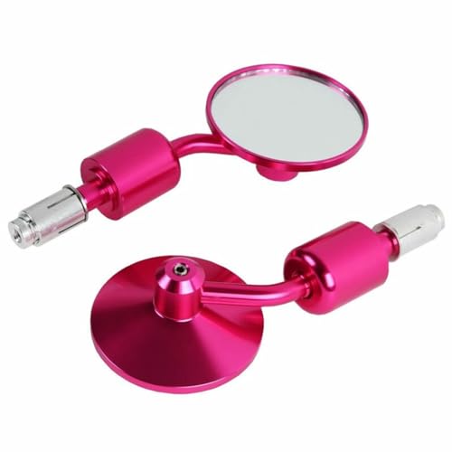 Espejos de manillar universales de aluminio CNC anodizado acabado rosa
