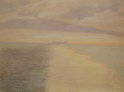 Pintura mural en lienzo de Leon Spilliaert crepúsculo marino decoración hogar 60x90cm