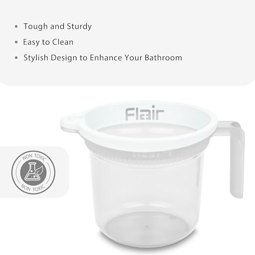 Image of FLAIR Estella Crystal Plastic Bath Mug 1.5 LTR - Durable, Lightweight & Stylish - Ideal for Daily Use in Bathroom & Kitchen (Clear)