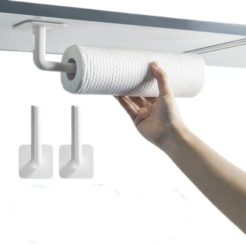 CNZON Lot de 6 longs crochets adhésifs très résistants pour chambre à coucher, salle de bain, cuisine, bureau - Blanc Cover