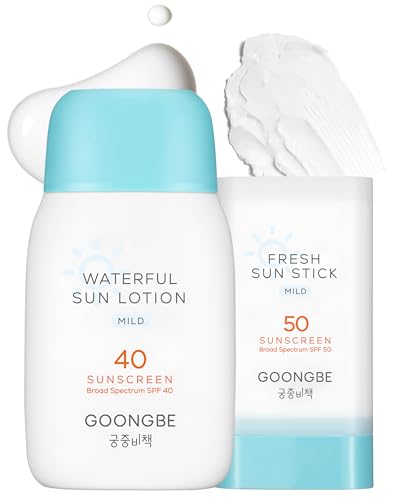 GOONGBE Fresh Sun Stick Mild SPF 50 - No White Cast Zinc Oxide Mineral Sunscreen Stick Balm - Non Greasy Soft Matte Finish - Travel Friendly for Babies, Kids & Adults - Vegan, Reef-Safe, 0.49oz