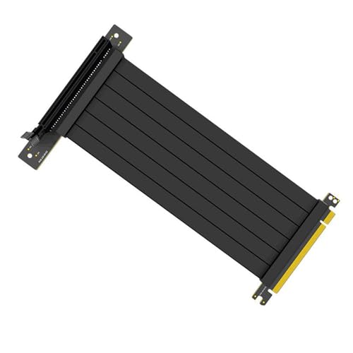 Placa posterior extensora PCIe negra y dorada para instalación de GPU con cable divisor 6