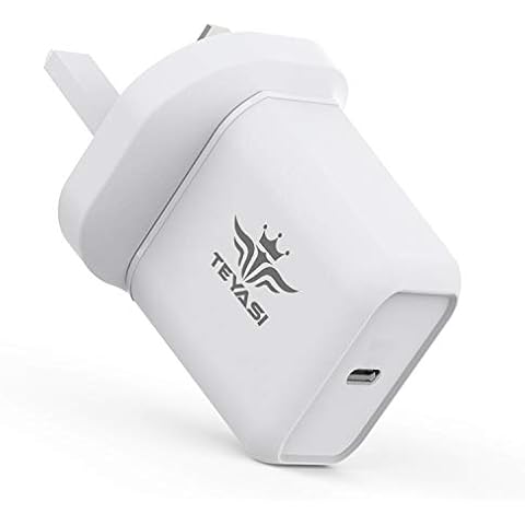 USB C Fast Charger Plug,TEYASI 18W USB-C Power Adapter UK Fast Charging for iPhone 12/12 Pro/12 Pro Max/12 Mini/SE 2020/11/11Pro,Type C Power Delivery Charge Plug for XS/XR/X/8,iPad Air 4,Pixel 5 etc Cover