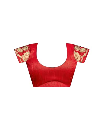 Image of Satrani Women'S Georgette Embroidery Bandhani Printed Saree With Unstitched Blouse Piece