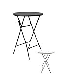 Jardin202 - Mesa Plegable Redonda 80x110cm Blanca Catering | Mesa Resina con Patas de Acero Plegable para Eventos, terraza y Camping (Negro, Unidad)