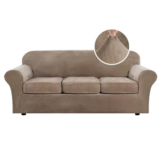 Luxurious Velvet 4-Piece Sofa Slipcover